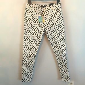 Black and white denim jeans